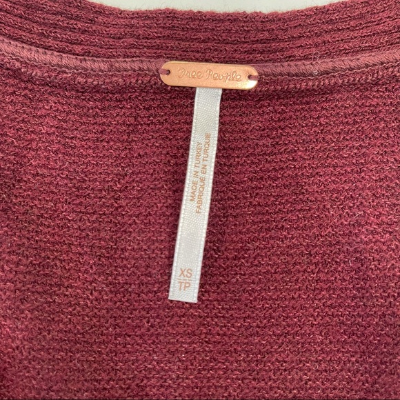 🎉HP🎉 Free People criss cross burgundy sweater - Picture 9 of 13